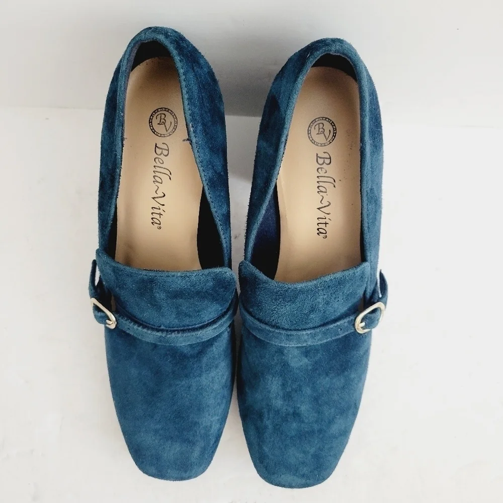New Bella Vita Ashton Pump Navy Suede Leather, Size 7,5